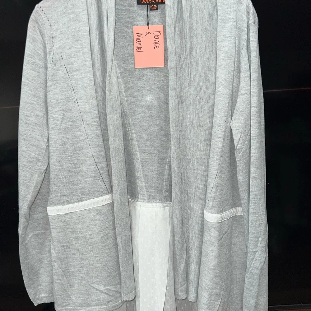 New Dance and Marvel lightweight gray cardigan in size Medium/ Large.